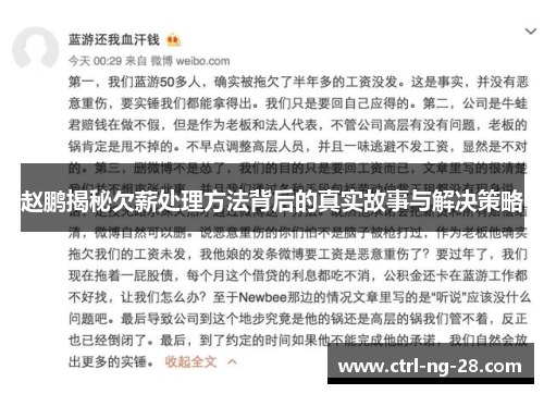赵鹏揭秘欠薪处理方法背后的真实故事与解决策略 赵鹏揭秘欠薪处理方法背后的真实故事与解决策略